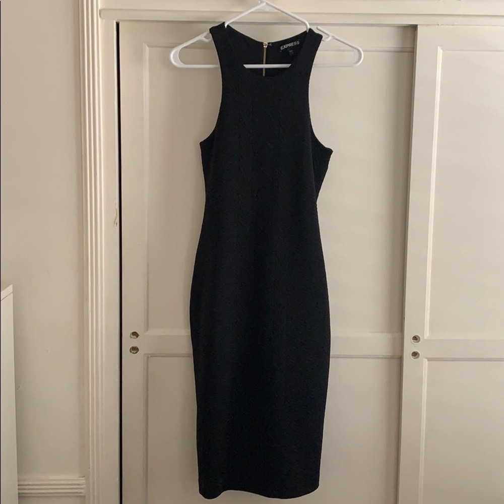 Black racerback midi dress